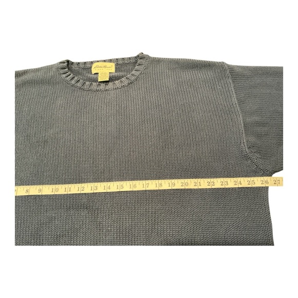 Eddie Bauer Blue Cotton Knit Crewneck Sweater Men’s XL Tall - Picture 3 of 6